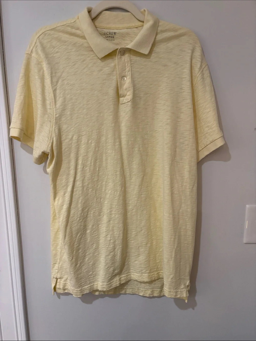 J. Crew Men's Light Yellow Polo Shirt